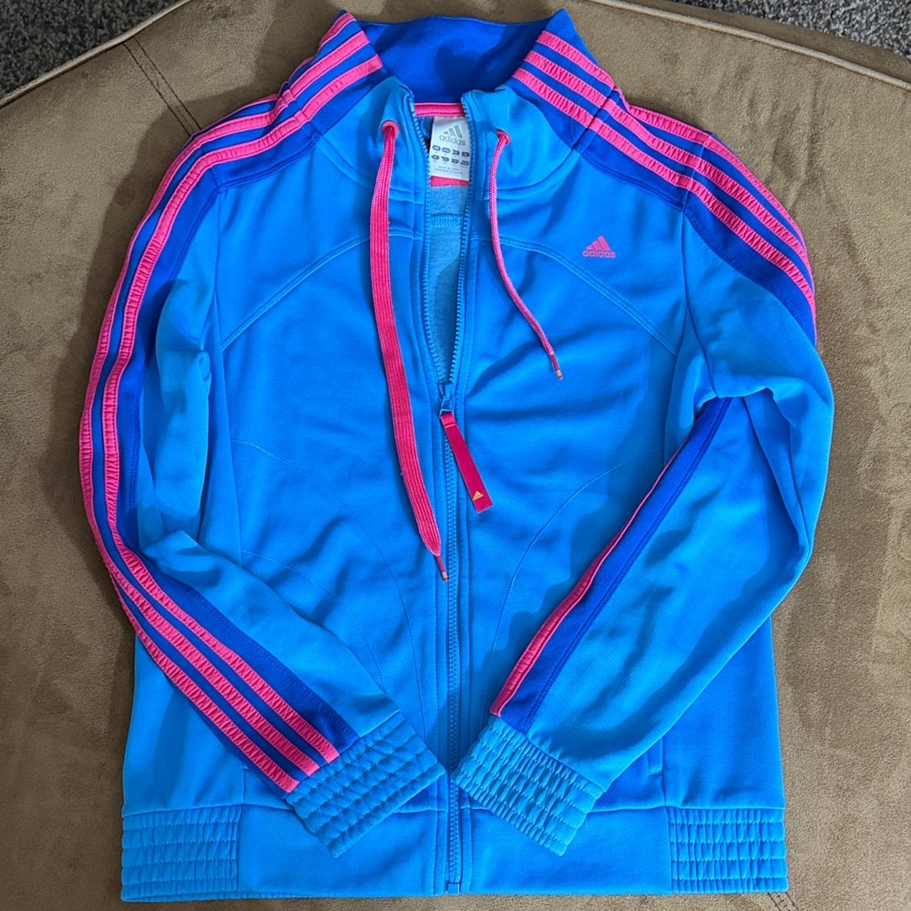 Adidas Blue and Pink Zip-Up Jacket